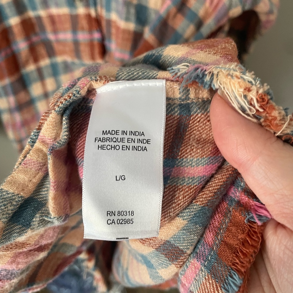 Lucky Brand Pink and Blue Plaid Shirt Size Large - Picture 6 of 10